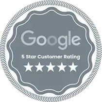 Google 5 star customer rating badge