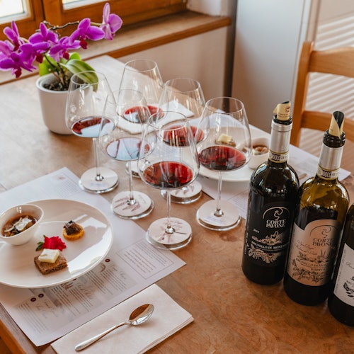 special gourmet bites with wine pairing