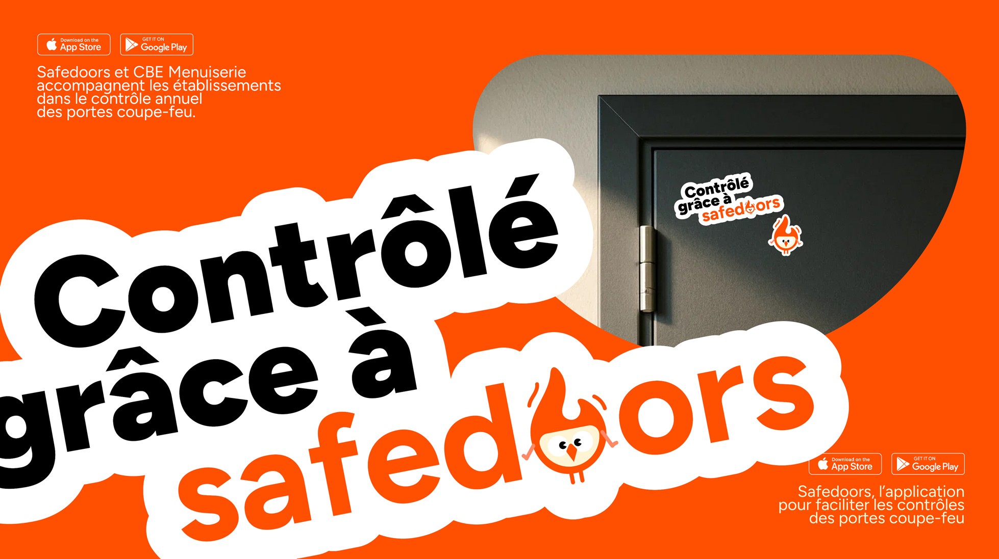 Sticker "Contrôlé grâce à Safedoors".