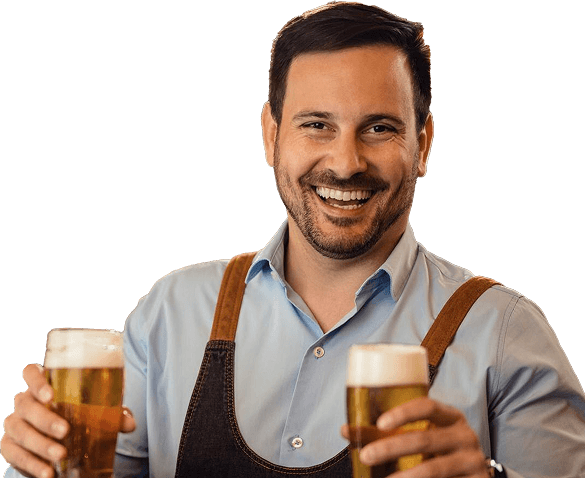 Bartender happily serving drinks after successful licence application with Barnab.