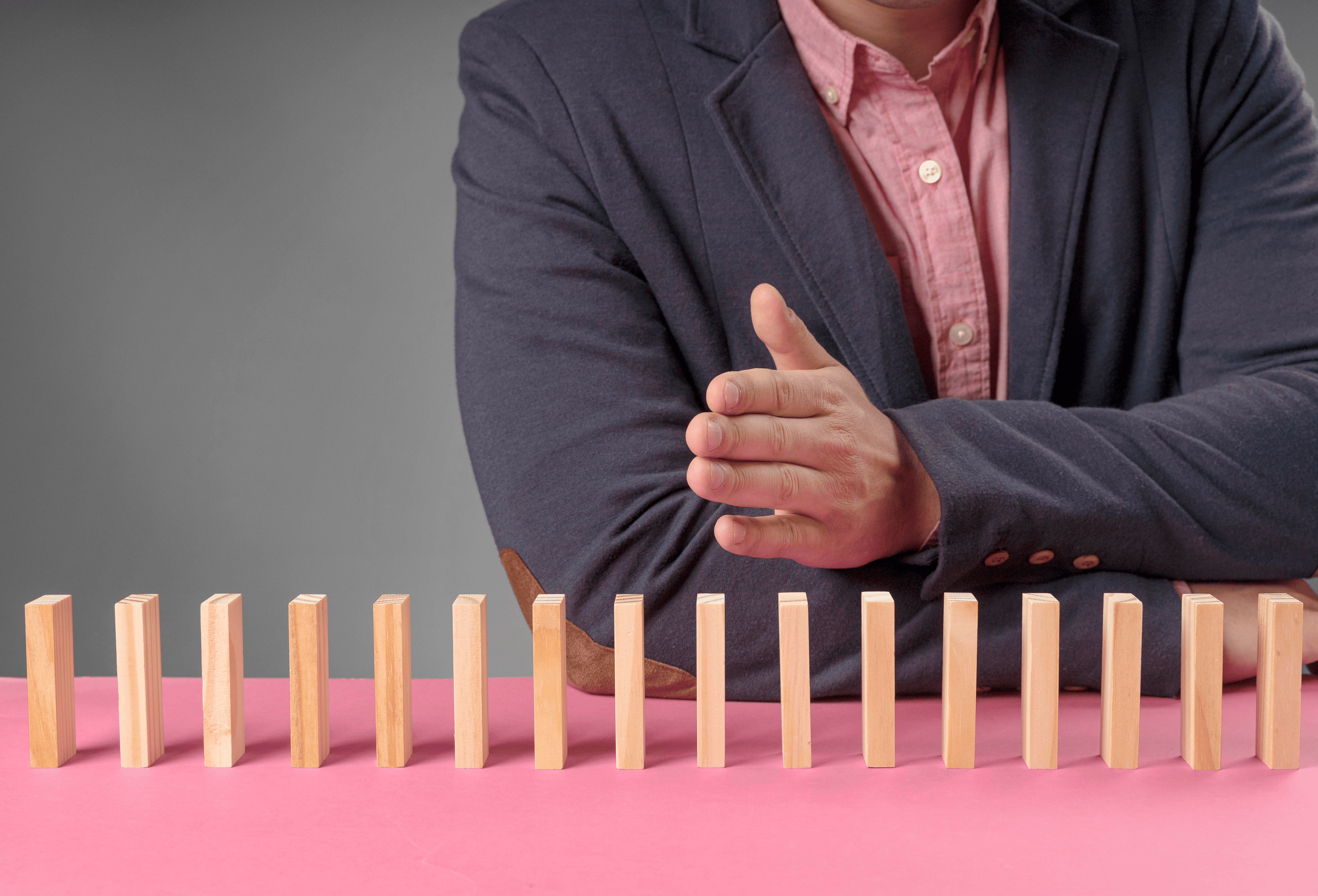Wooden blocks on desk