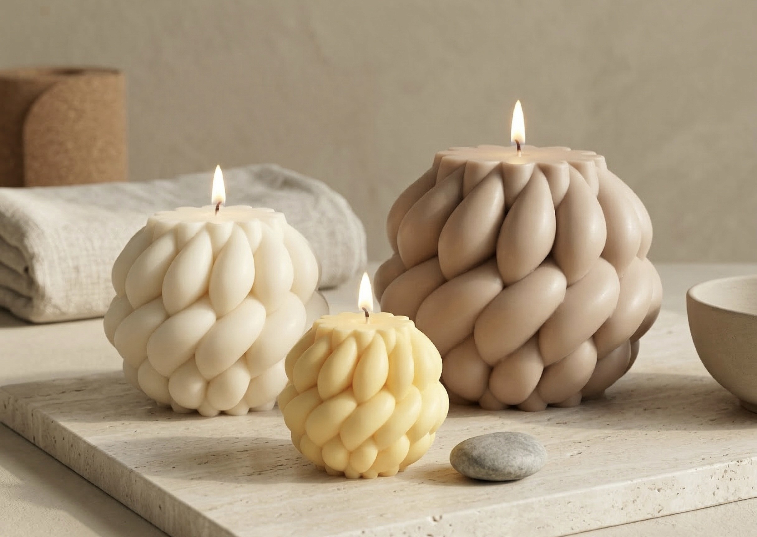 custom pillar candles for yoga studios, wellness retreats, spas