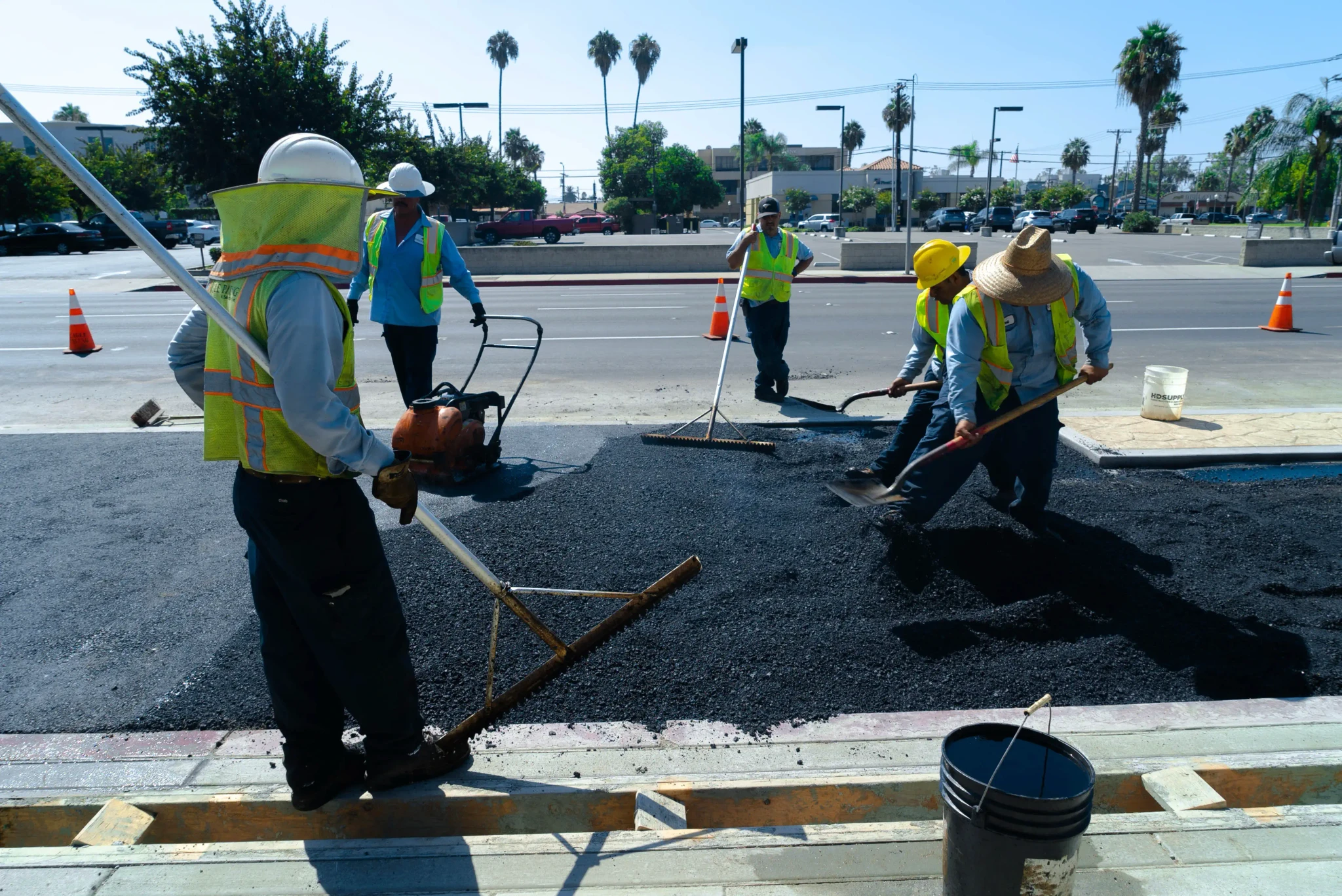 construction crew on asphalt project