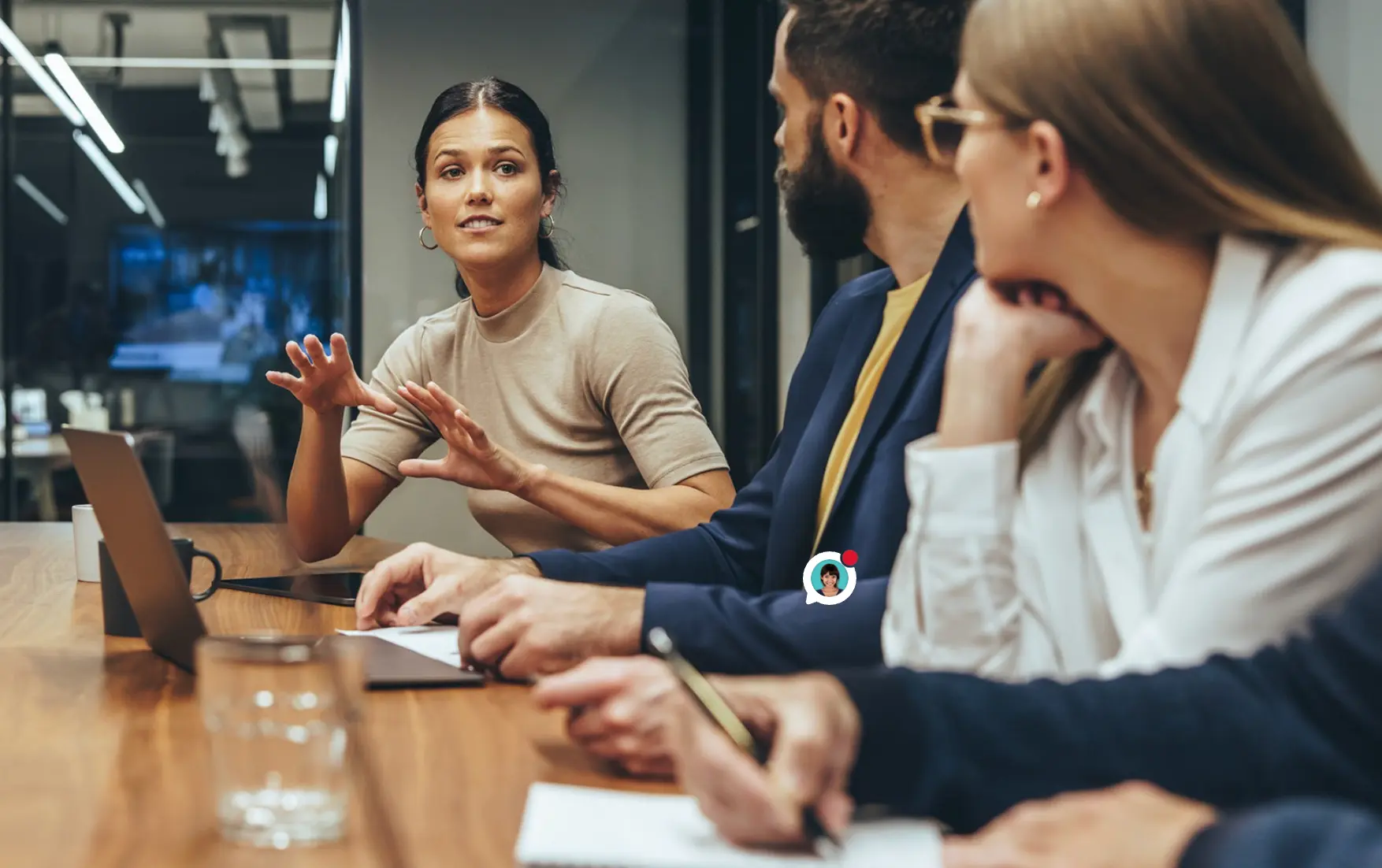 Leadership team in a strategic boardroom discussion, illustrating innovation planning and decision-making across the healthcare precinct ecosystem