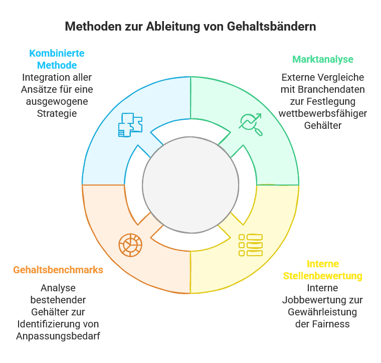 Abb.: Überischt zu den verschiedenen Möglichkeiten, um Gehaltsbänder abzuleiten.