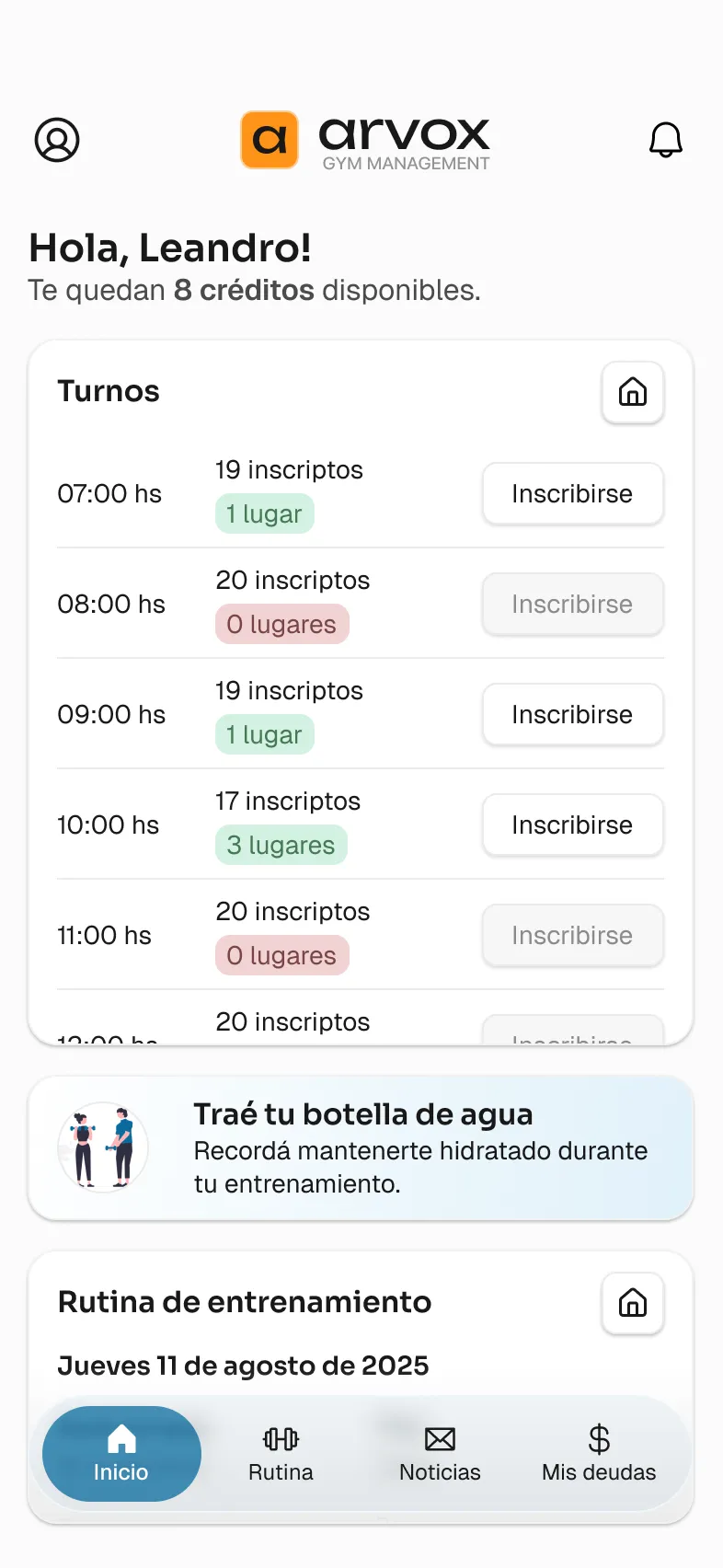 Arvox Studio - Diseño UX/UI de Arvox Gym Management