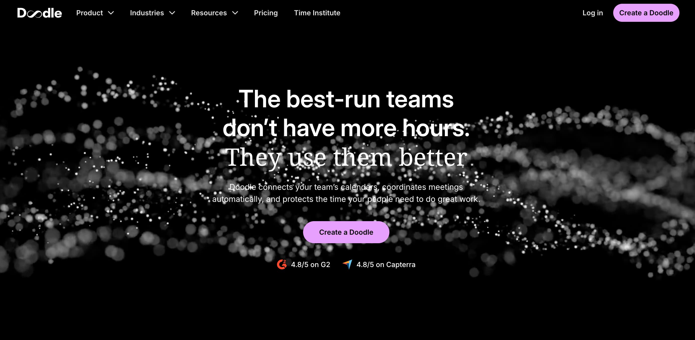 doodle homepage hero section showing headline, call-to-action