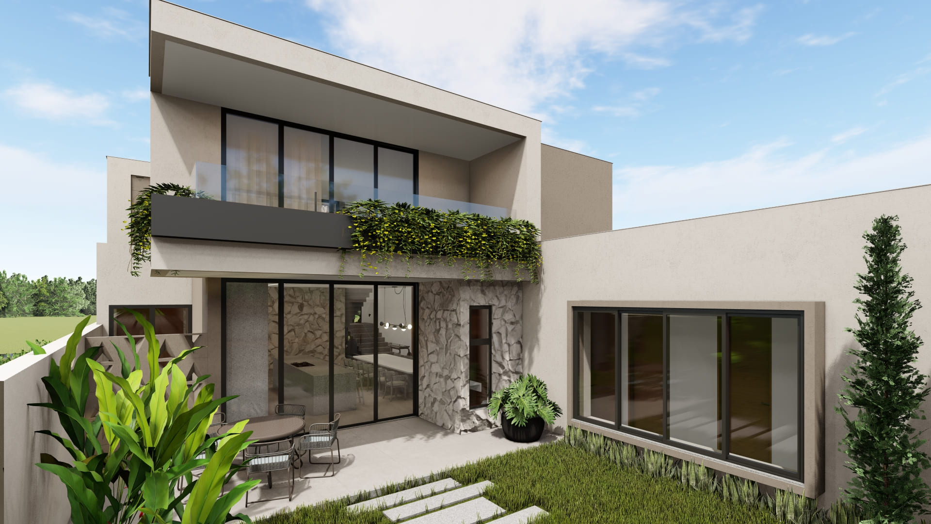 Projeto arquitetônico residencial da Meraki Arquitetura, com design inteligente, estética contemporânea e integração com o entorno.