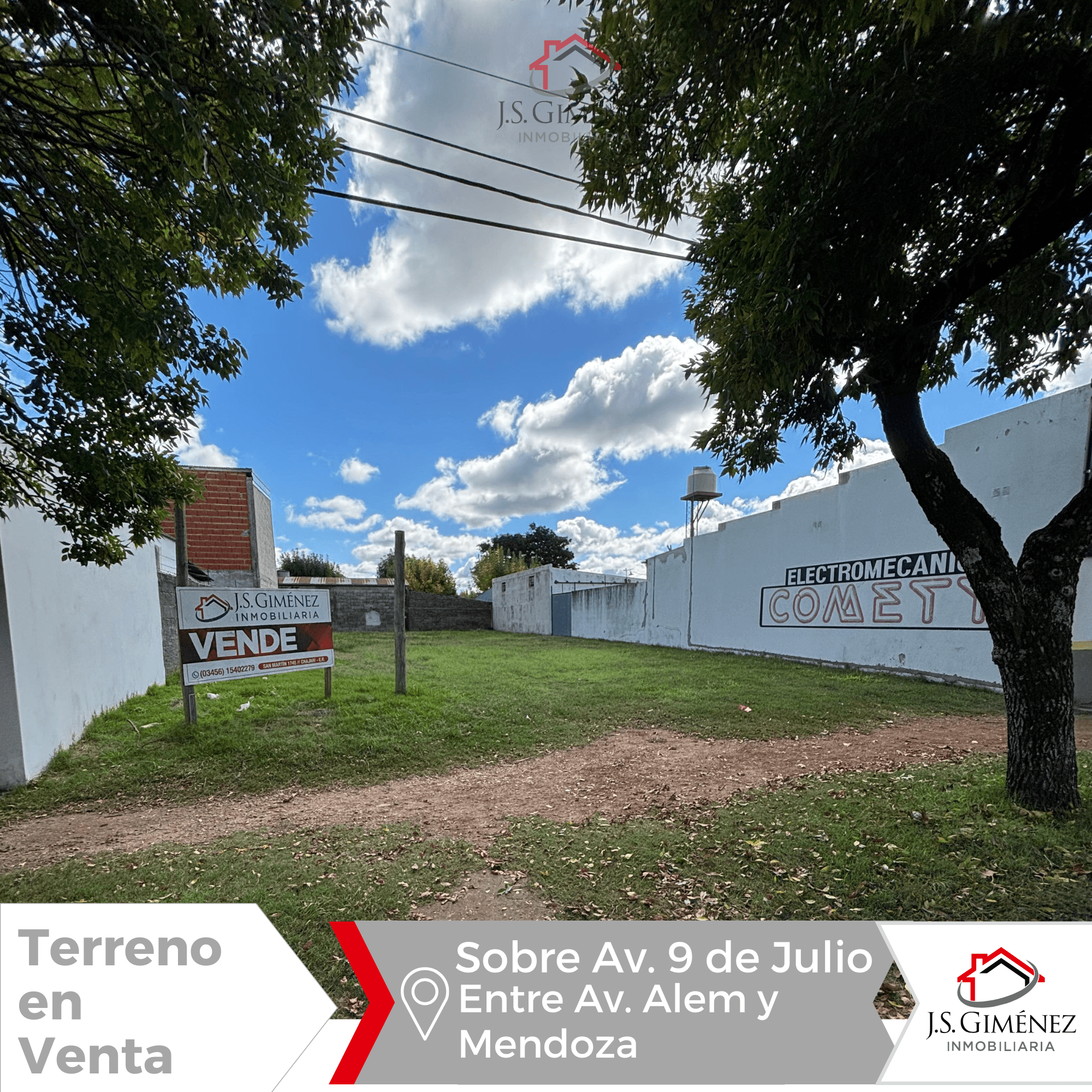 Terreno en Venta Sobre Av. 9 de Julio