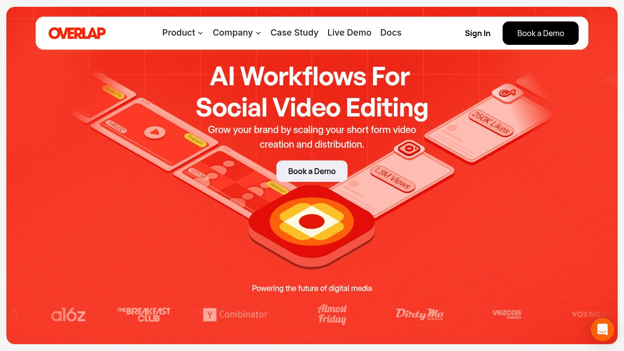 Overlap AI workflow automation platform for podcast video clipping and social media distribution