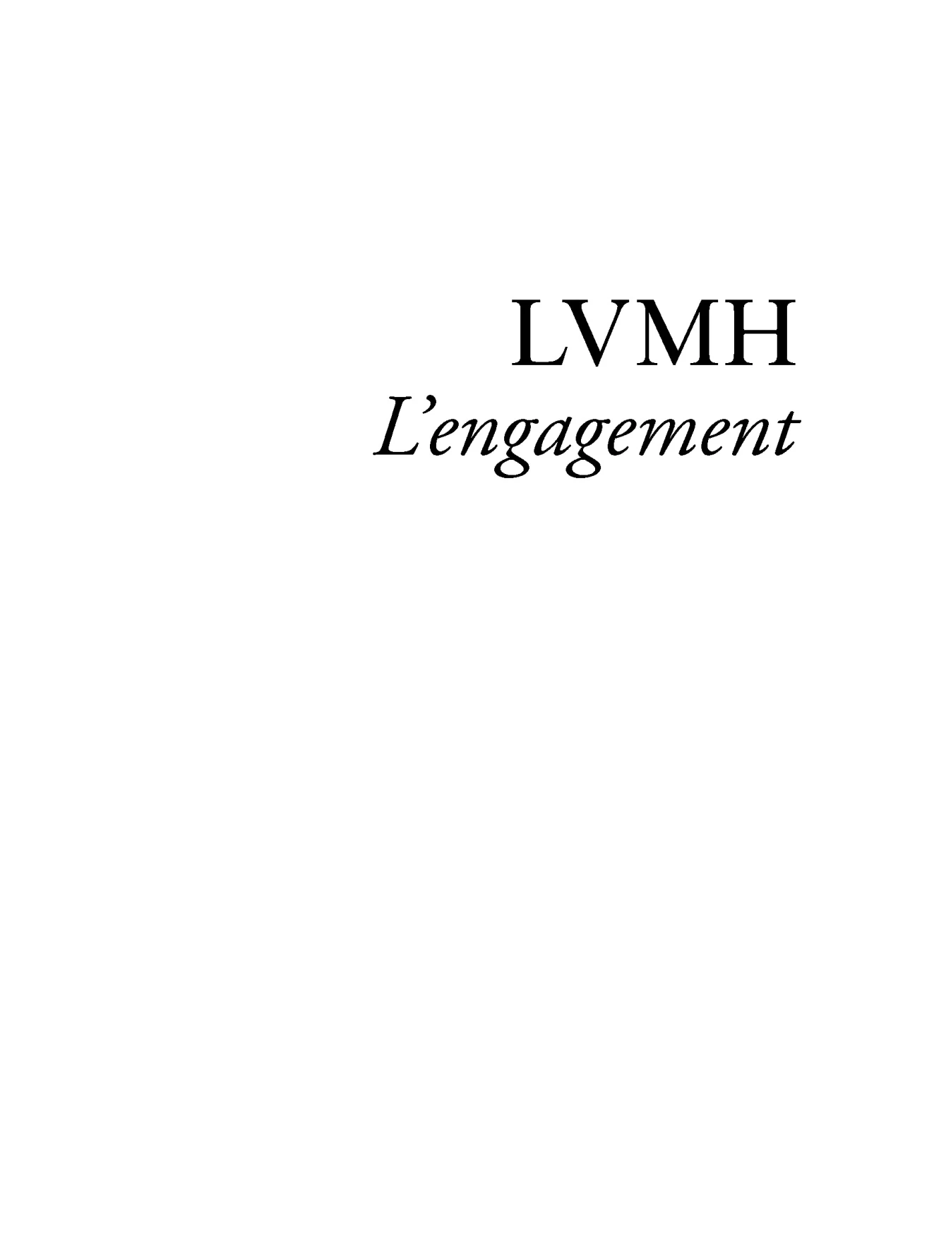 Rapport l'engagement LVMH