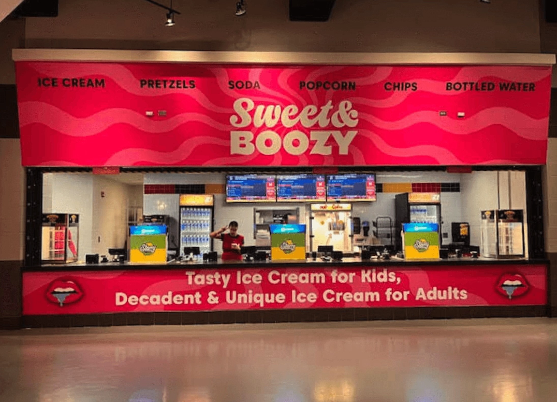Sweet & Boozy ice cream storefront at Allegiant stadium