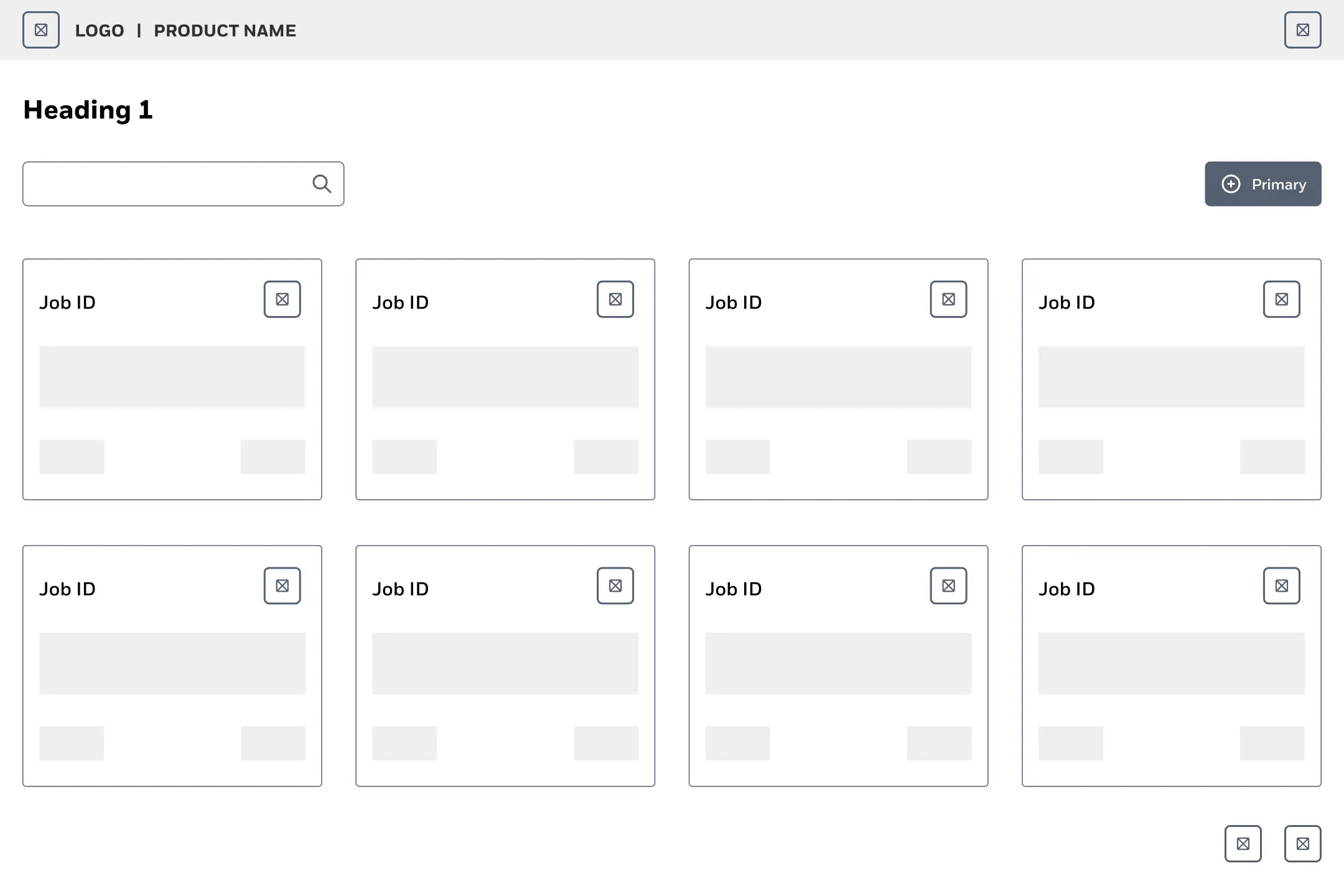 Wireframe of the Airgap Portal showing a card list view