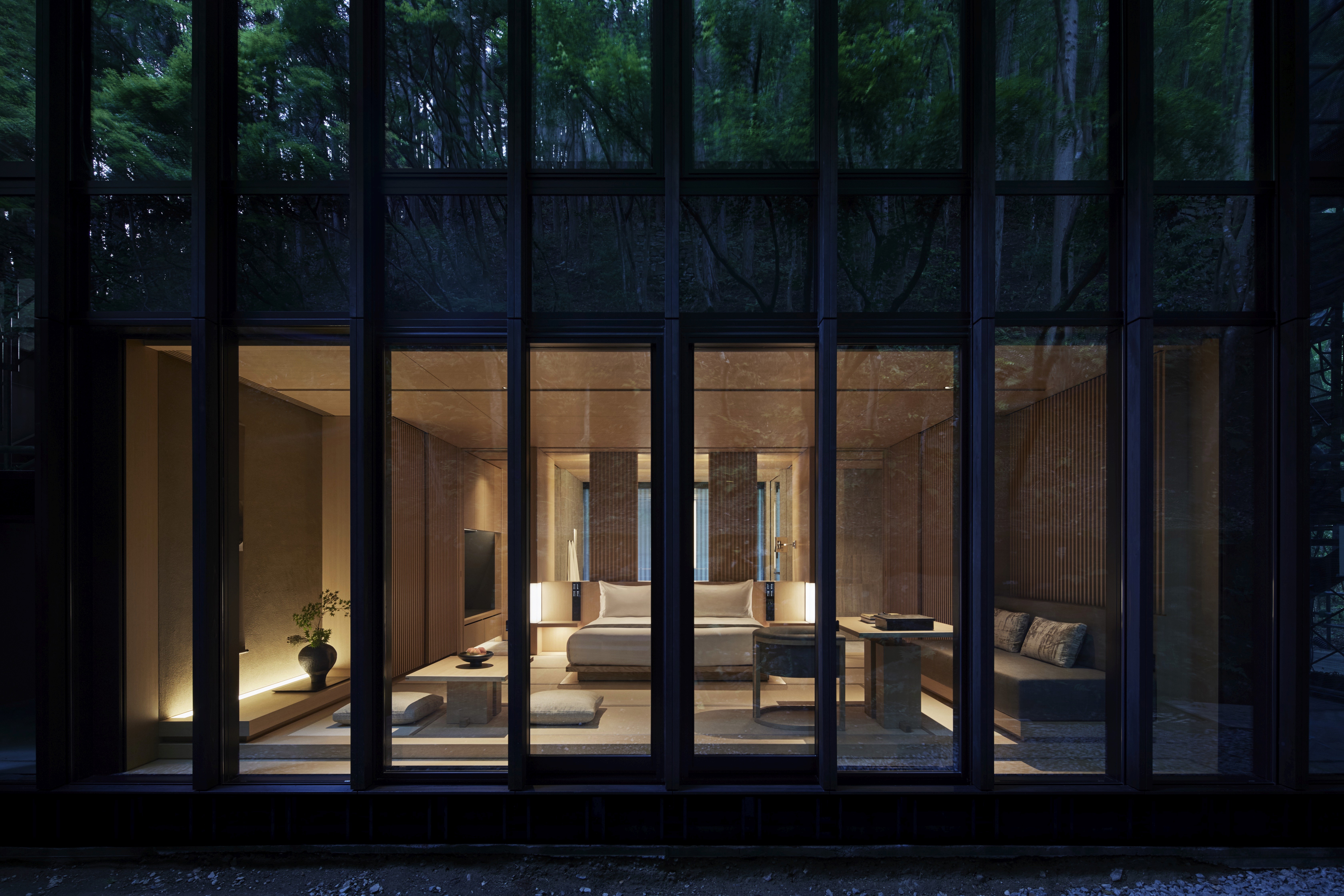 Aman Kyoto pavilion bedroom