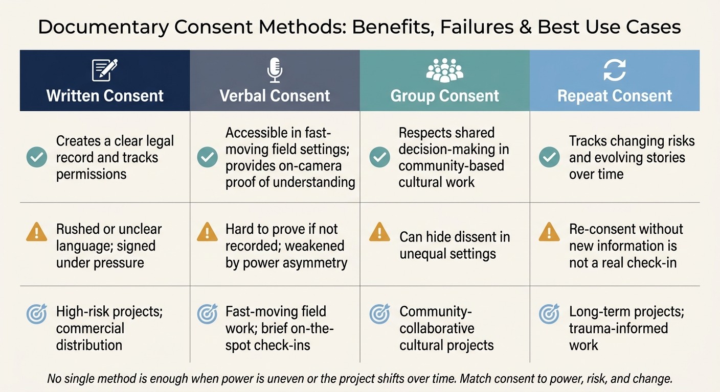 Documentary Consent Methods: Benefits, Failures & Best Use Cases