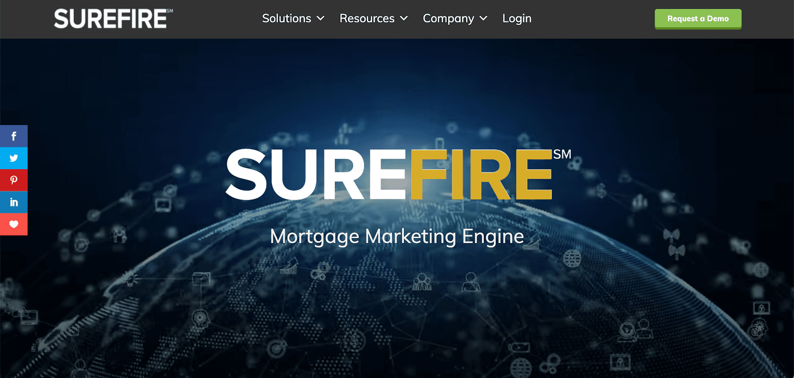 Surefire CRM website homepage