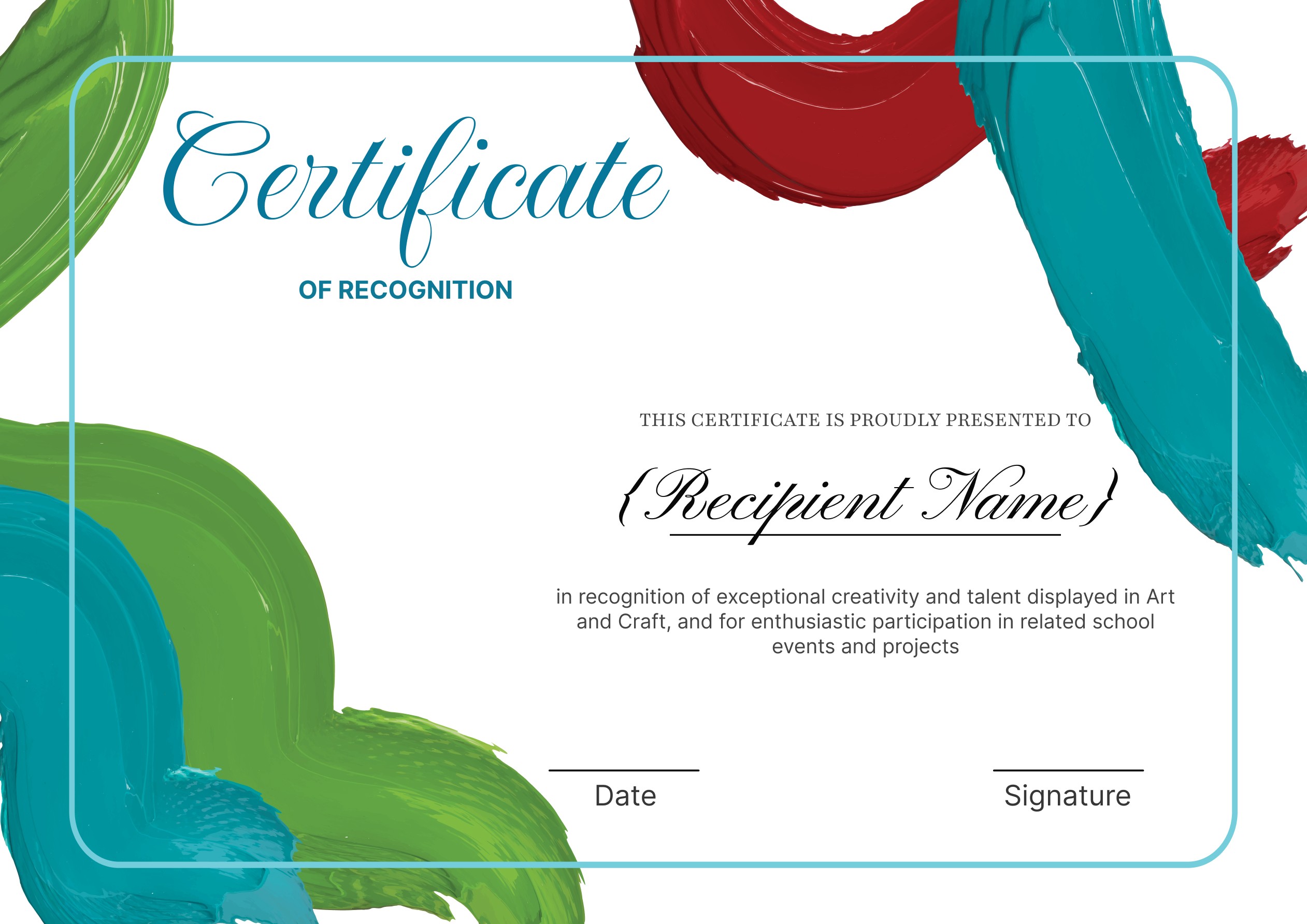Wauld - Formal and framed recognition certificate template