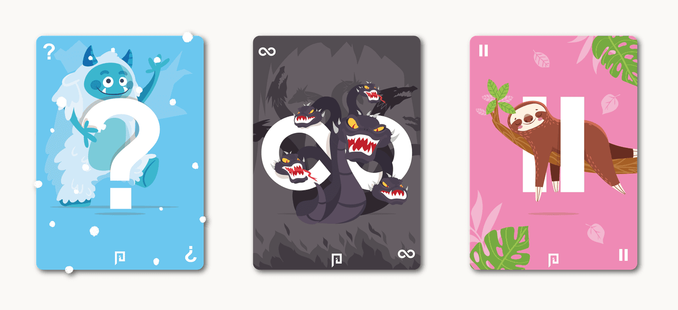 Agile Pocket Planning – die Sonderkarten: Yeti (?), Drache (Unendlich) und Faultier (Pause)