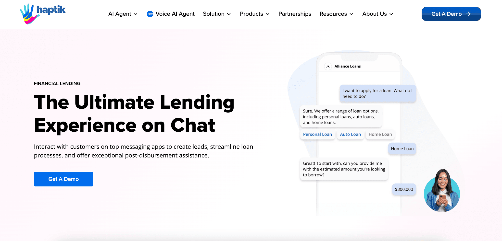 Haptik web homepage