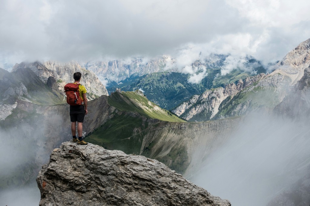 A person on a mountain