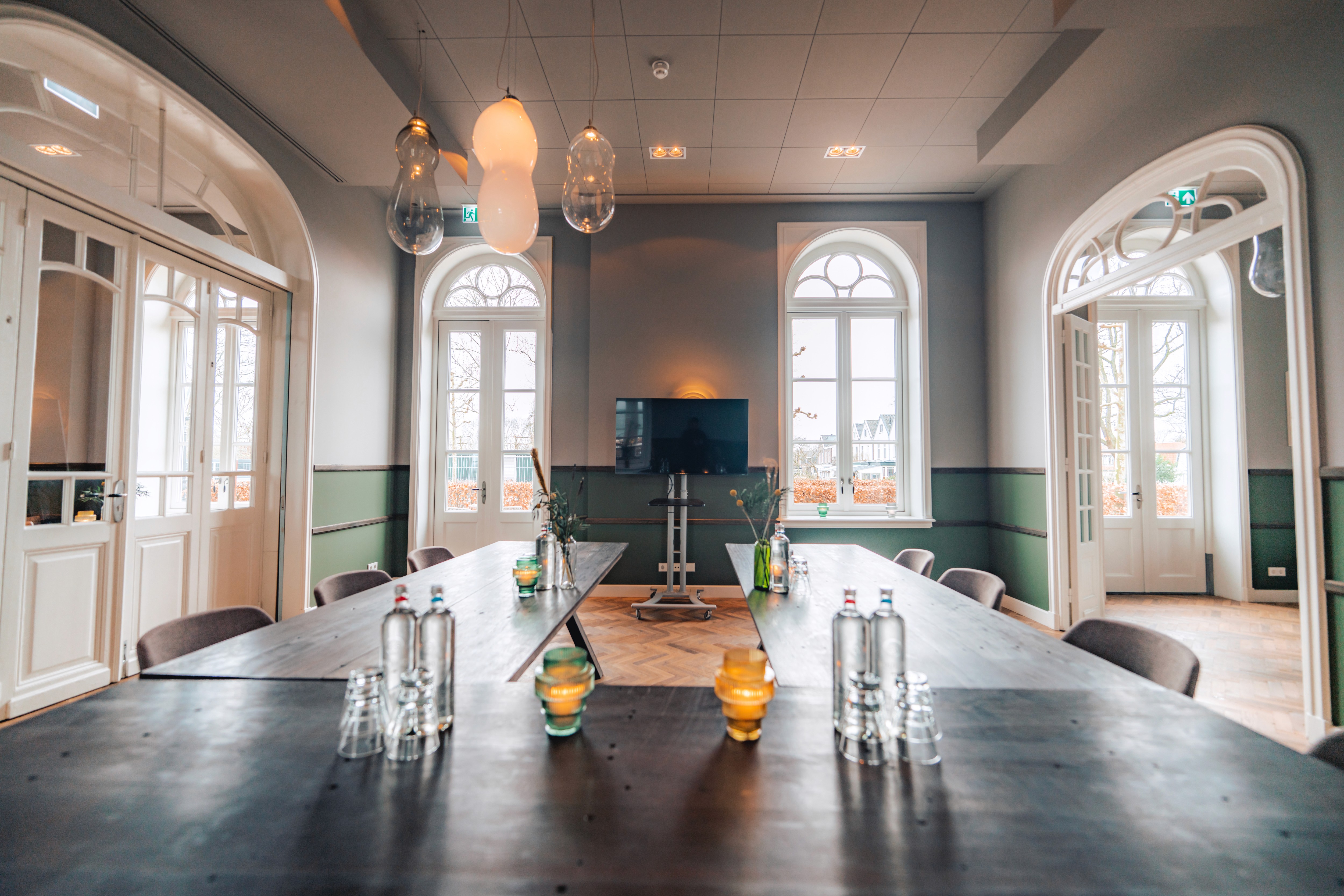 mountains with a road in between