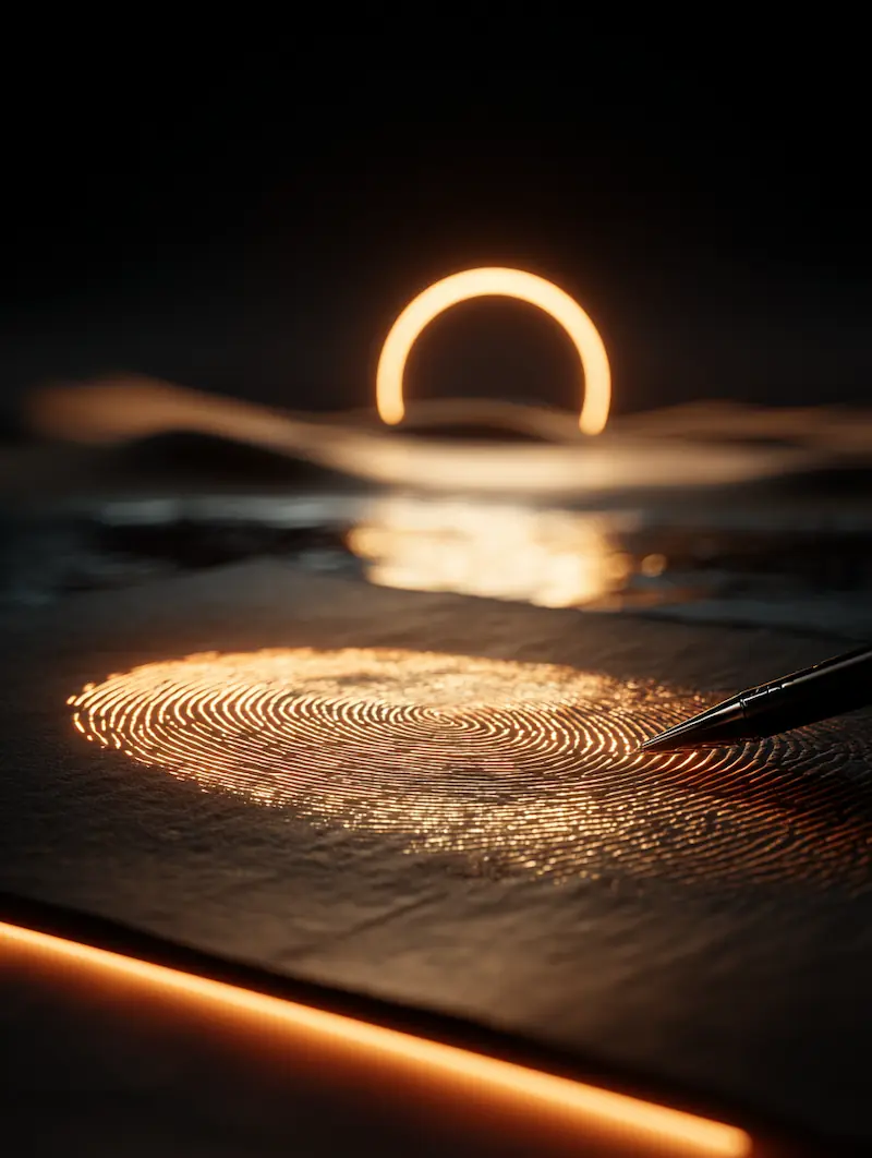 an image in the dune thats showing a fingerprint to showcase the privacy