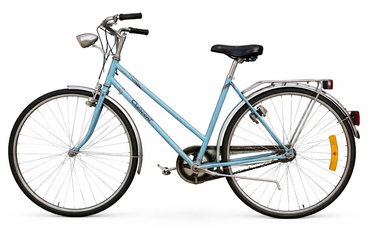 Begagnad svart Yosemite 26-tums stadscykel med tre växlar, fram- och bakkorg, till salu i Uppsala