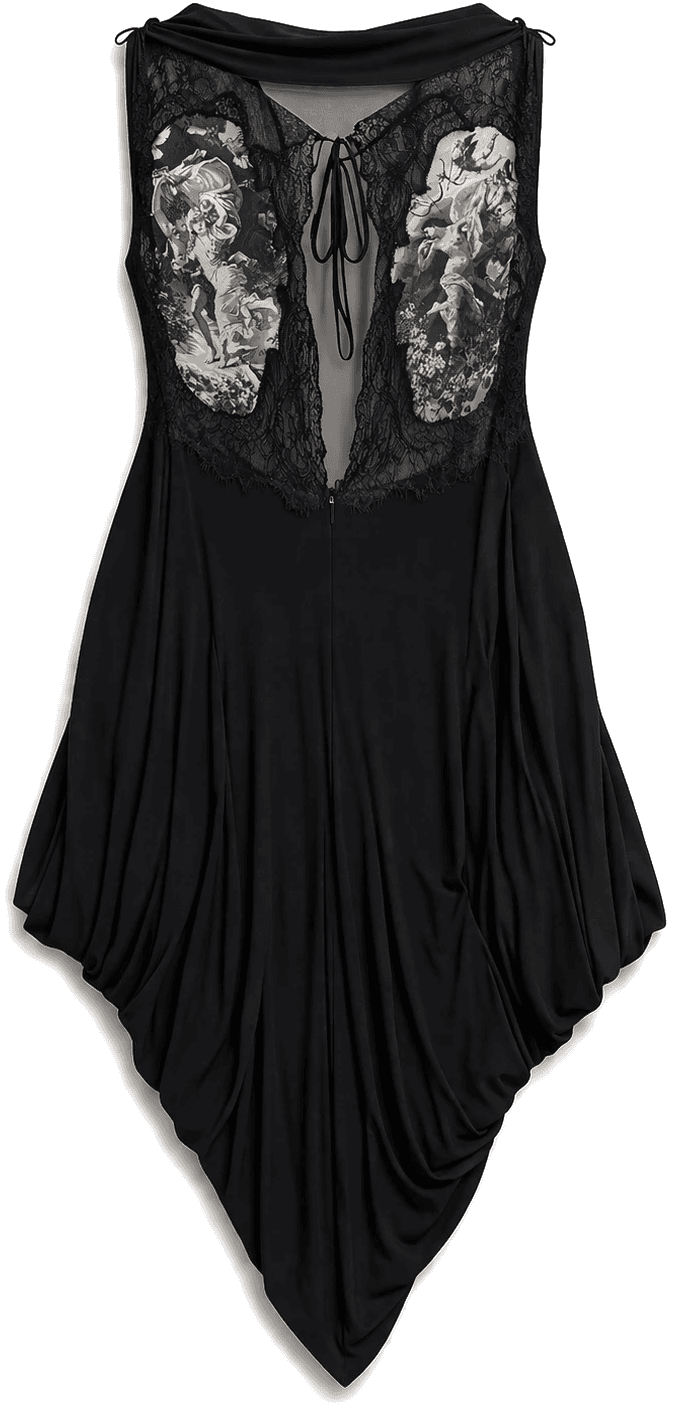 Black Draped Maxi Dress