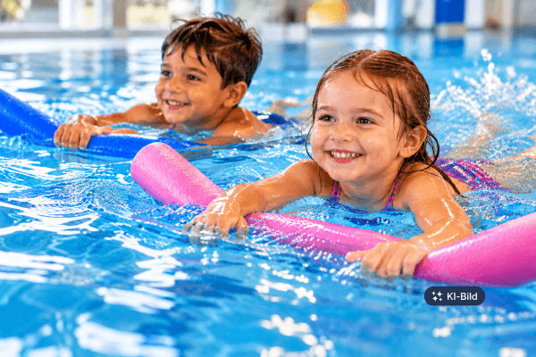 Mutter mit Baby beim Babyschwimmen