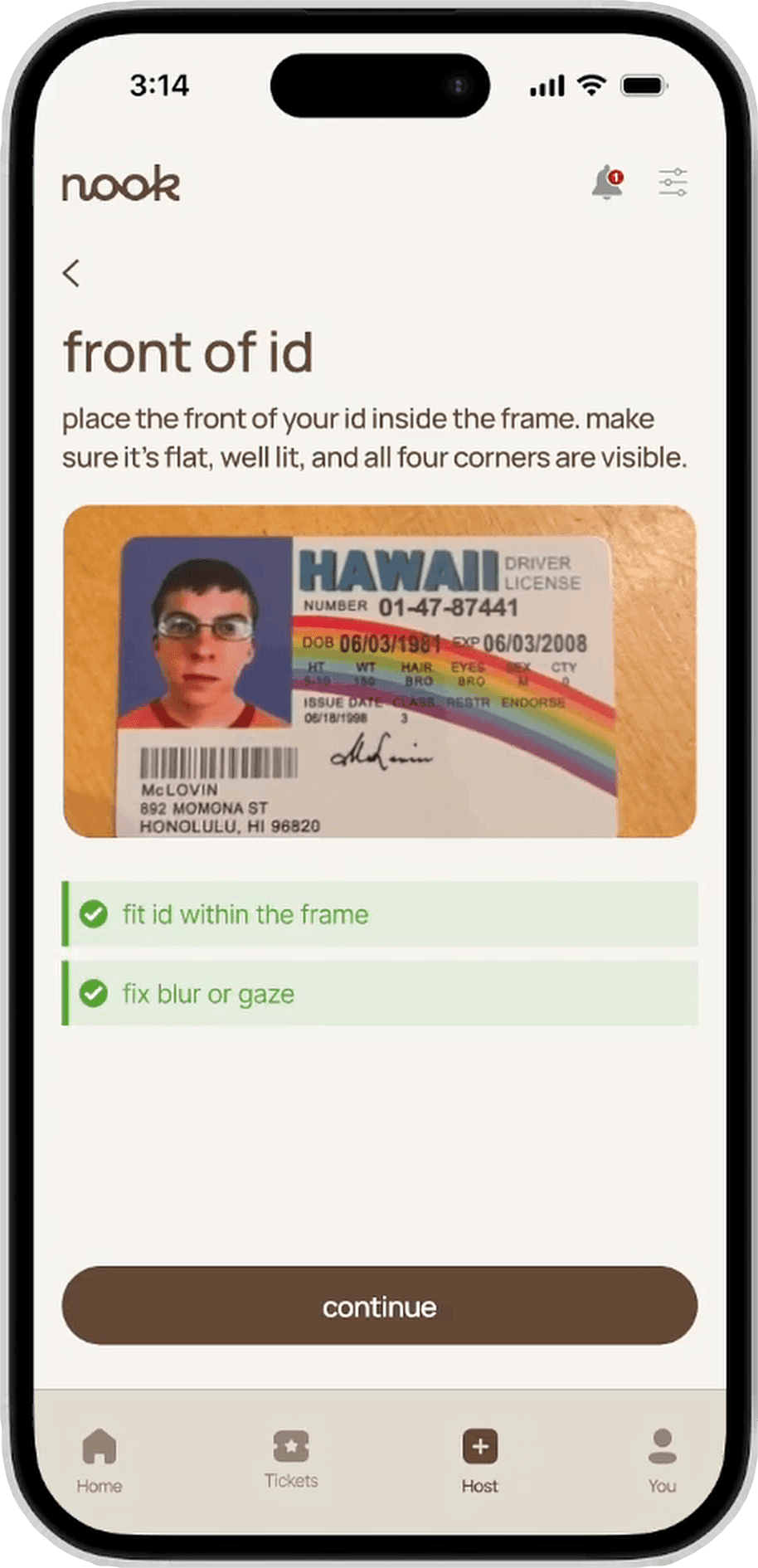 Nook screen