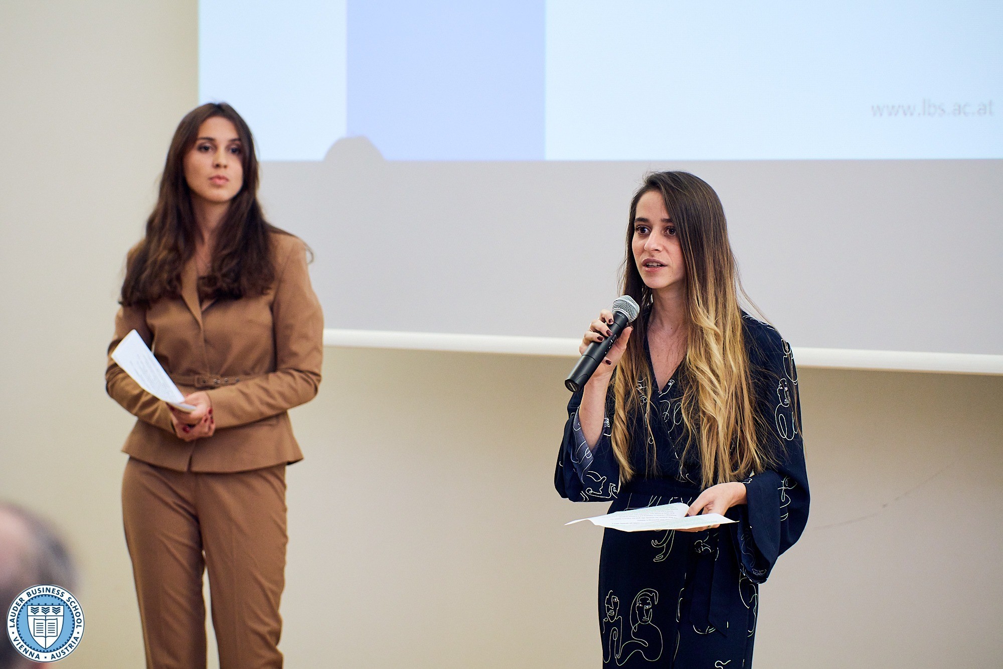 LBS students presenting for Founder and President Ambassador Ronald S. Lauder