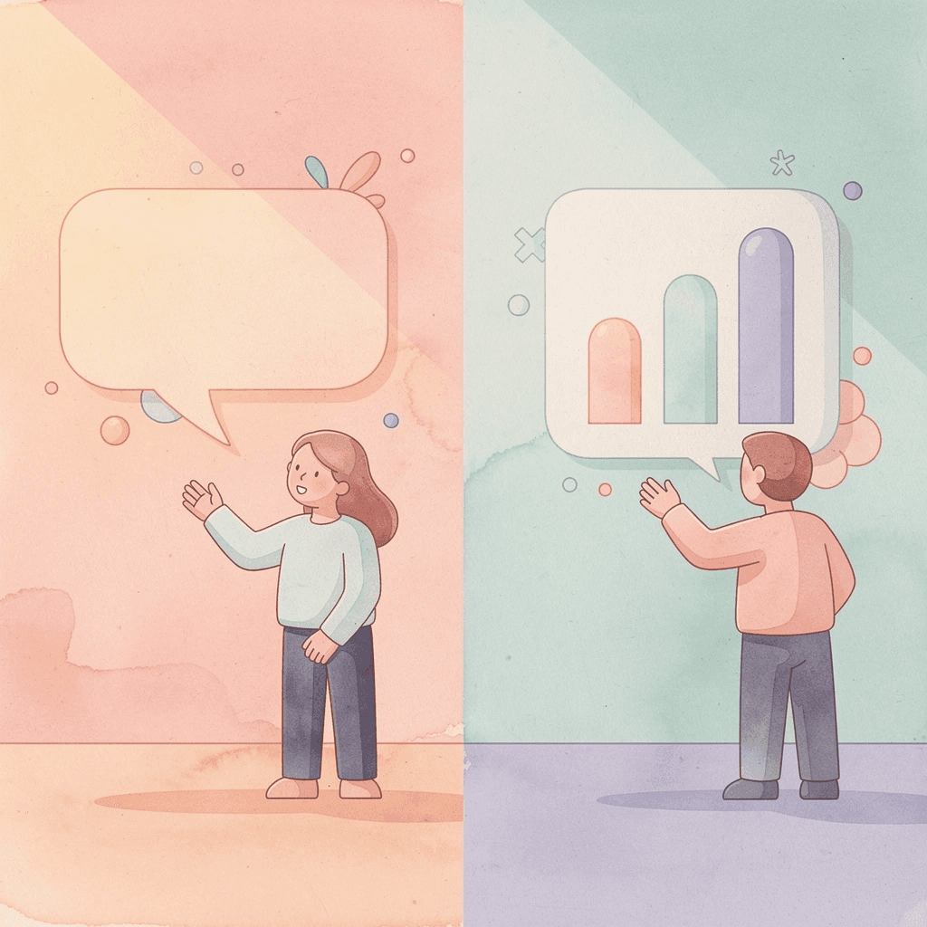 Split scene illustration showing an intimate greeting on the left and a formal greeting on the right