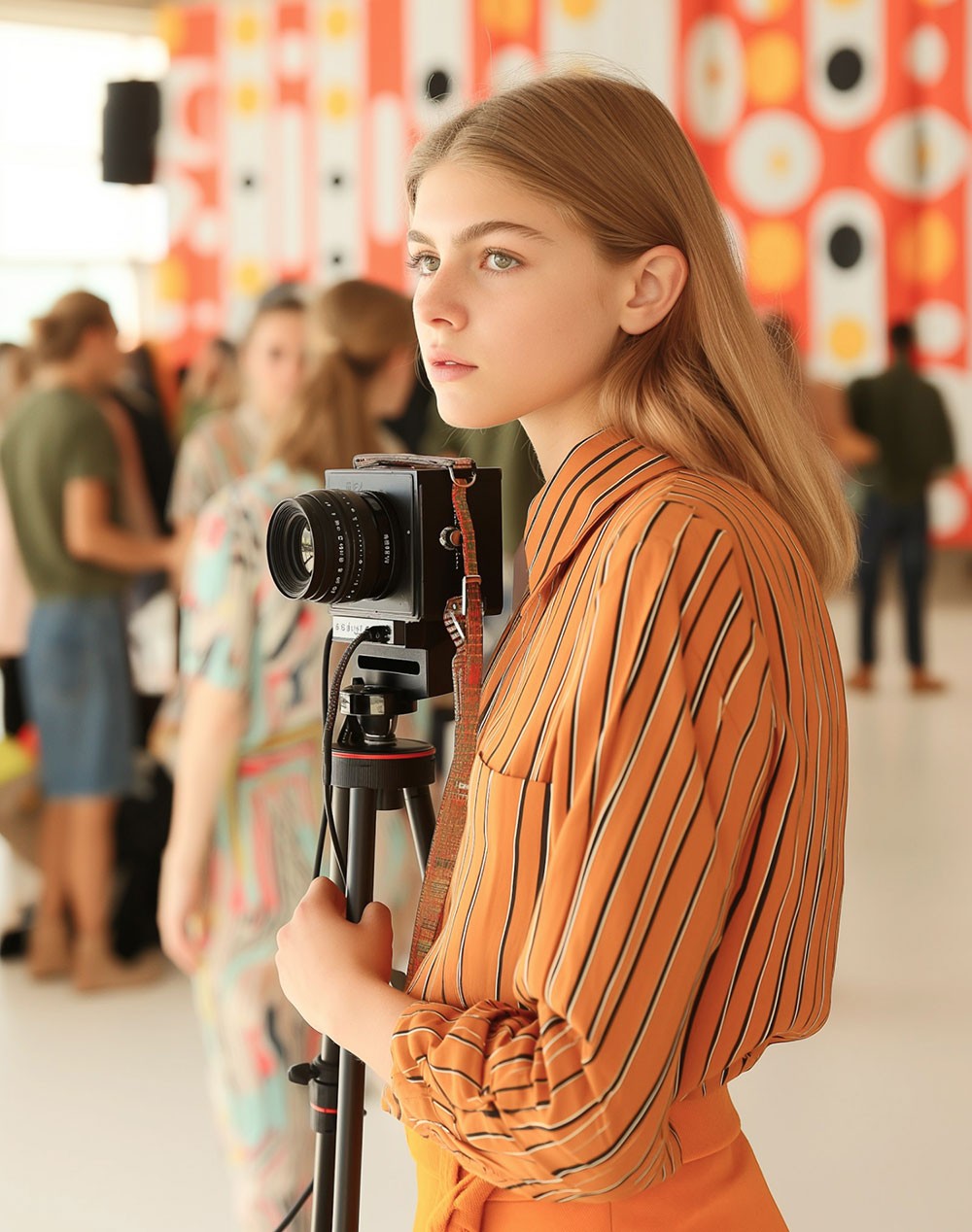 Girl holding camera