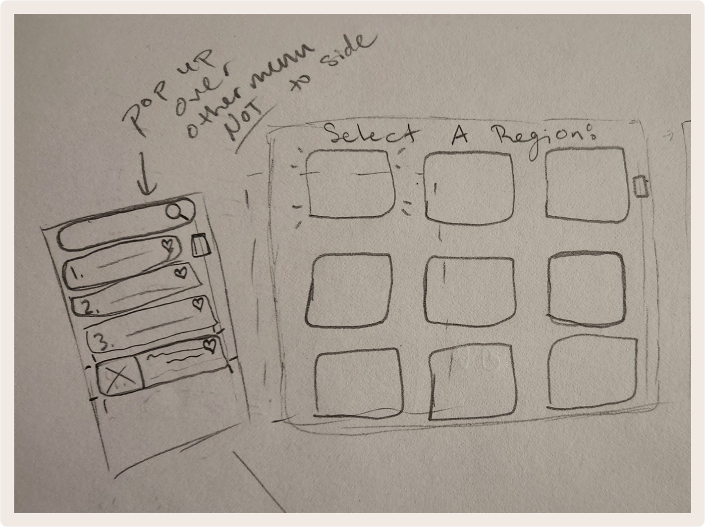 Menu sketches