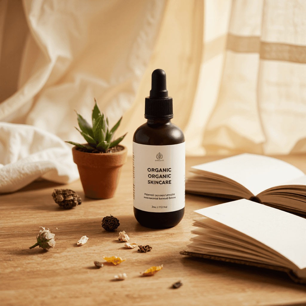 product photography of Organic skincare products