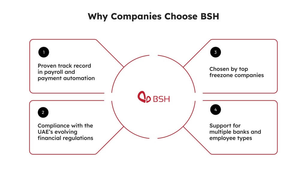 Why companies choose BSH as their go-to solutions provider for HCM and payroll services.