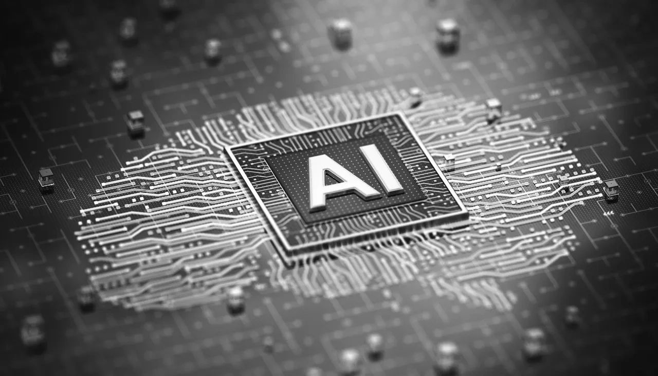 a black and white living room with a large tv