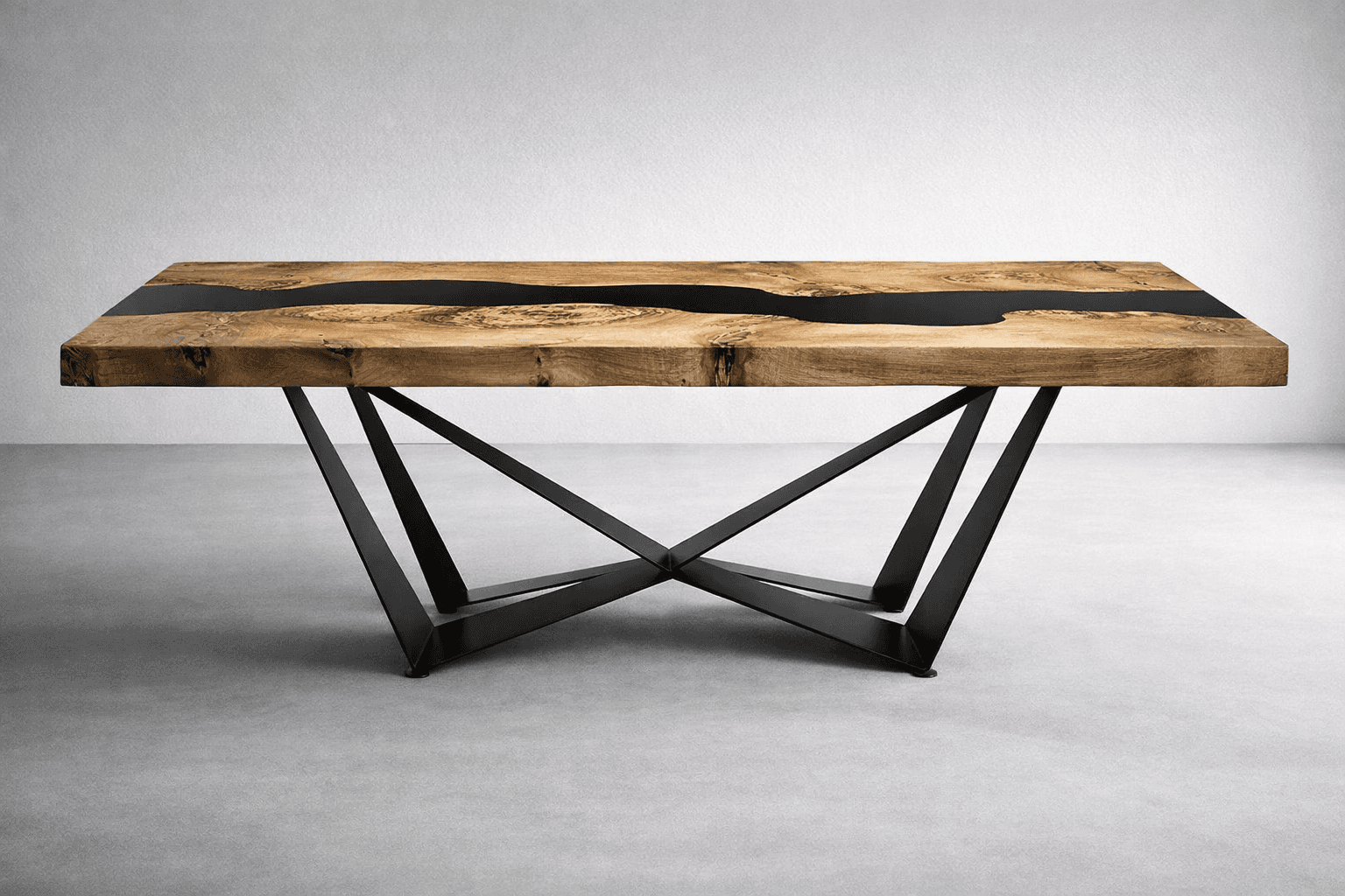 VEKRO Axis stół drewniany z żywicą profil