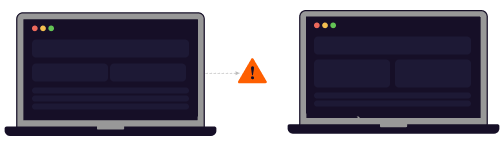 Two websites with a broken link