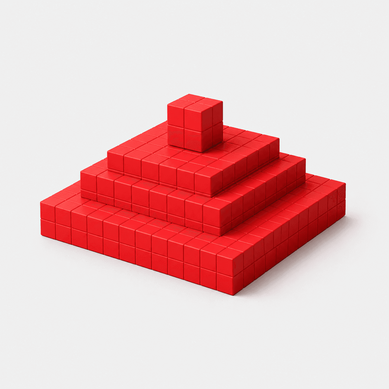 Red voxel platform symbolizing independent publishing
