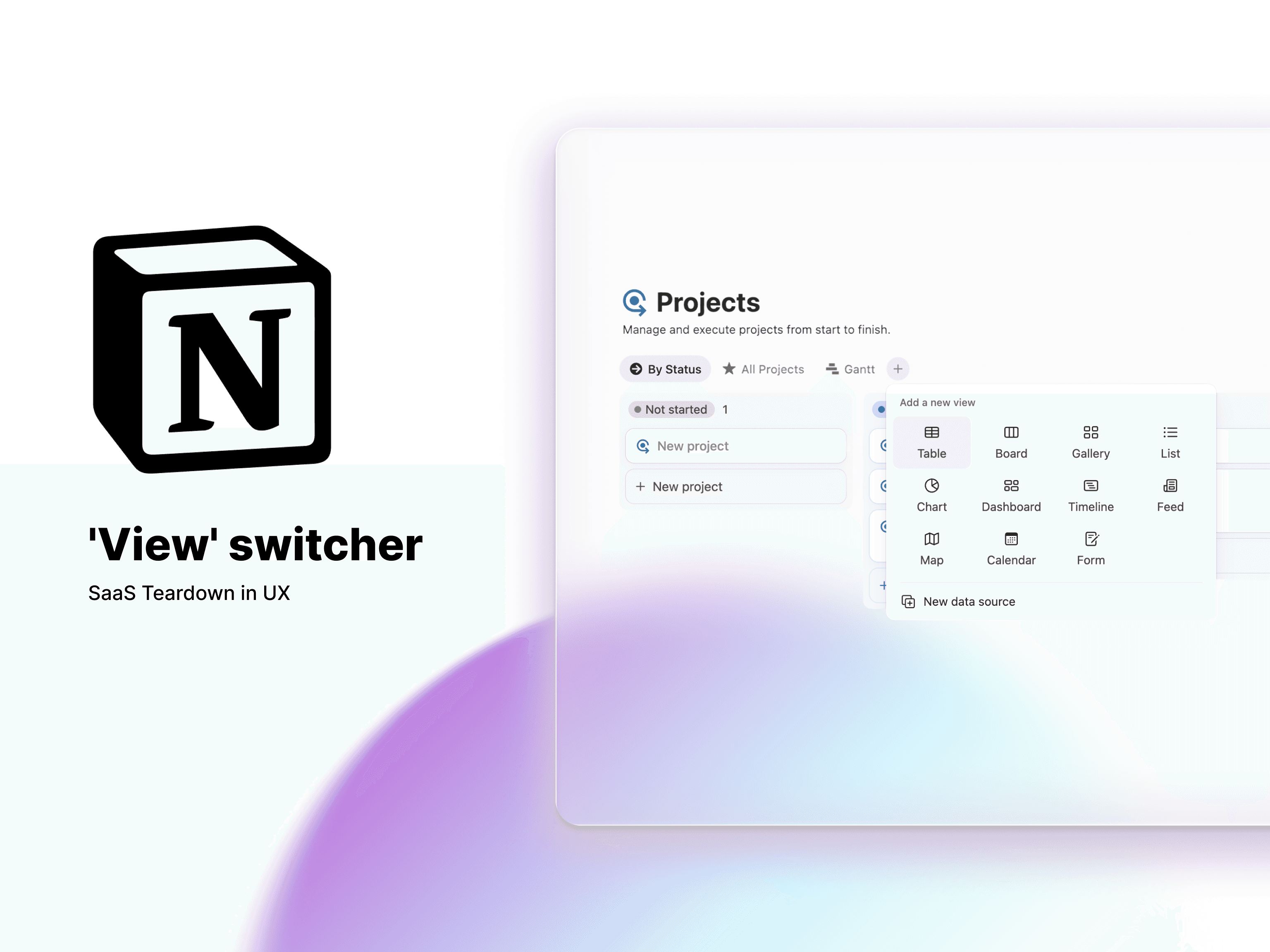 Switching between table, board and gallery views using Notion view switcher feature