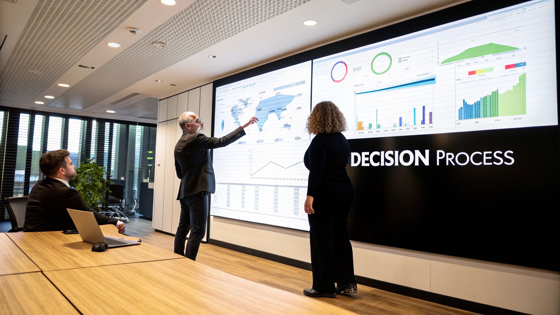 A person analyzing complex financial charts on multiple screens, representing institutional strategy