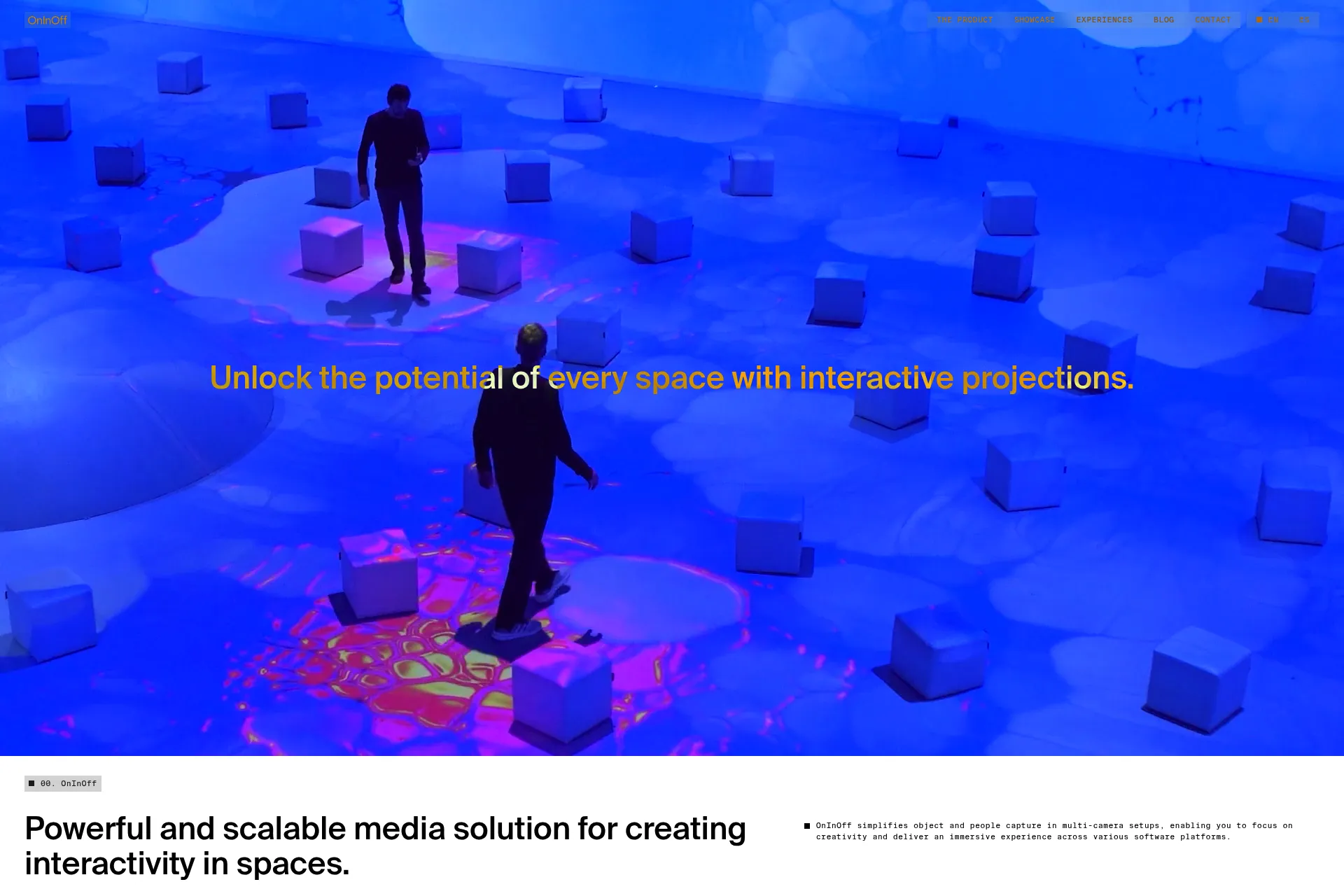 Screenshot of OnInOff website