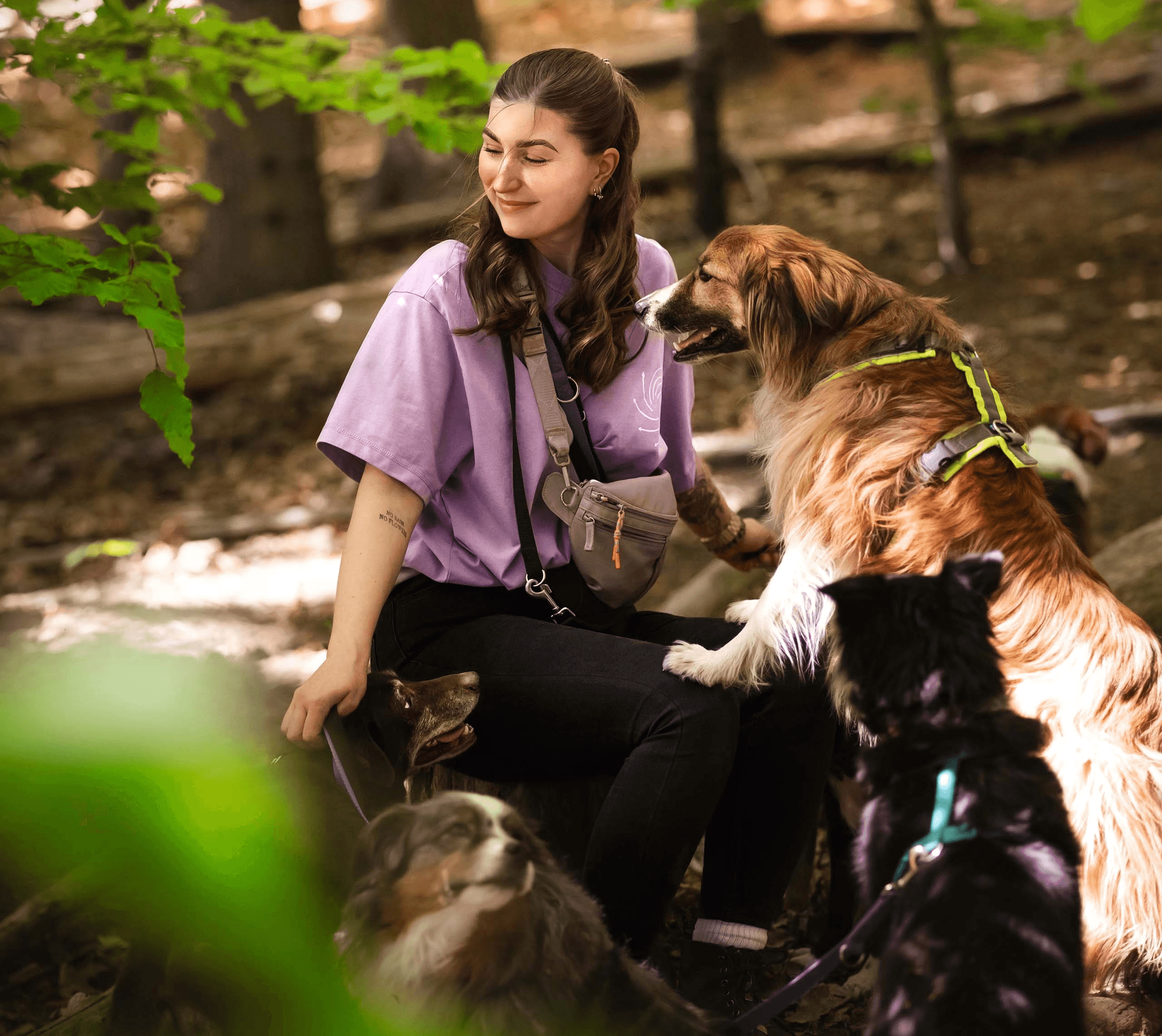 Xenia mit ihrer Hundegruppe