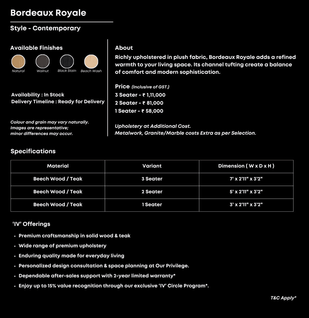 Plum velvet 3-seater with channel tufting and gold-toned legs.