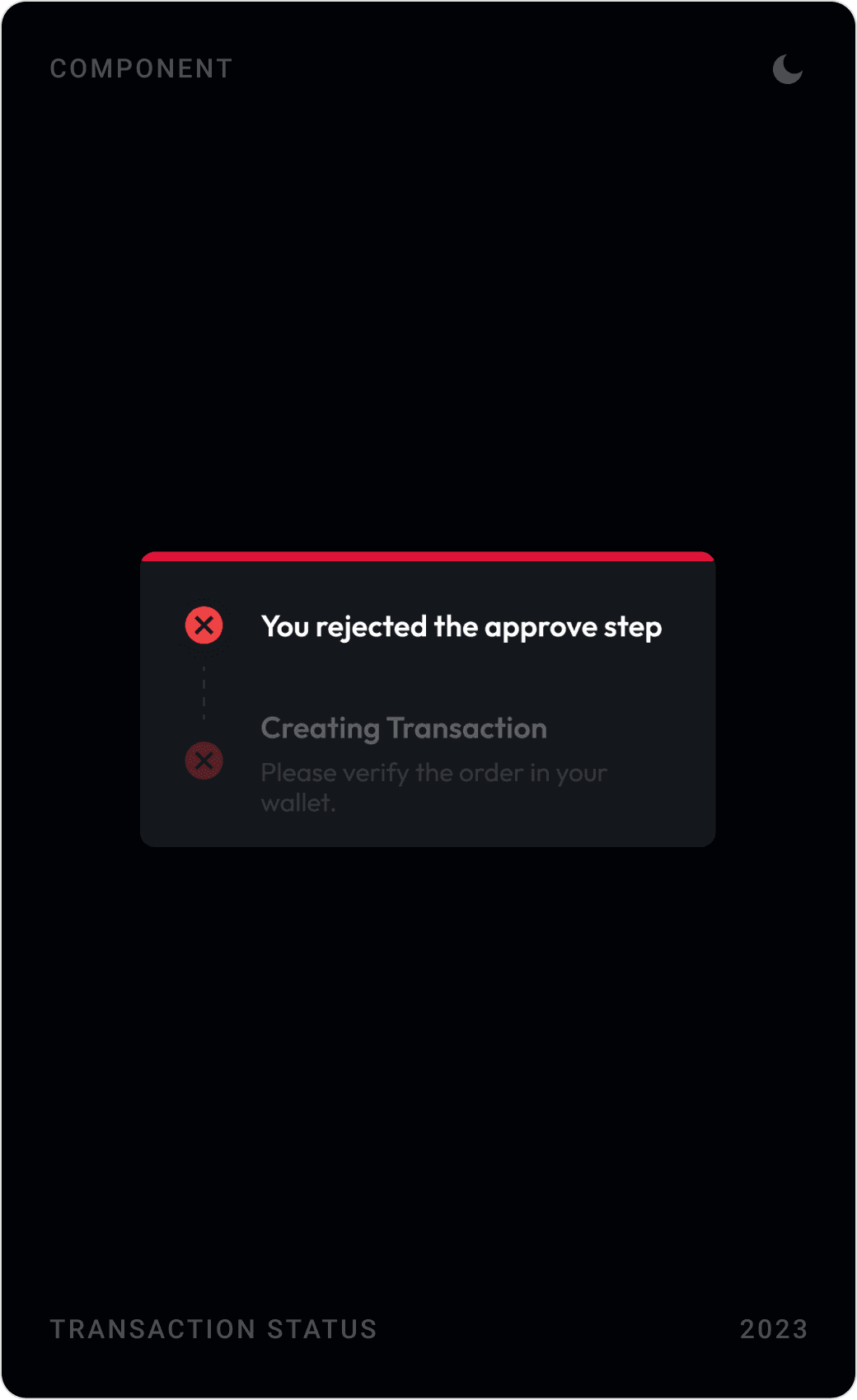 Clean Web3 Transaction Error State Design