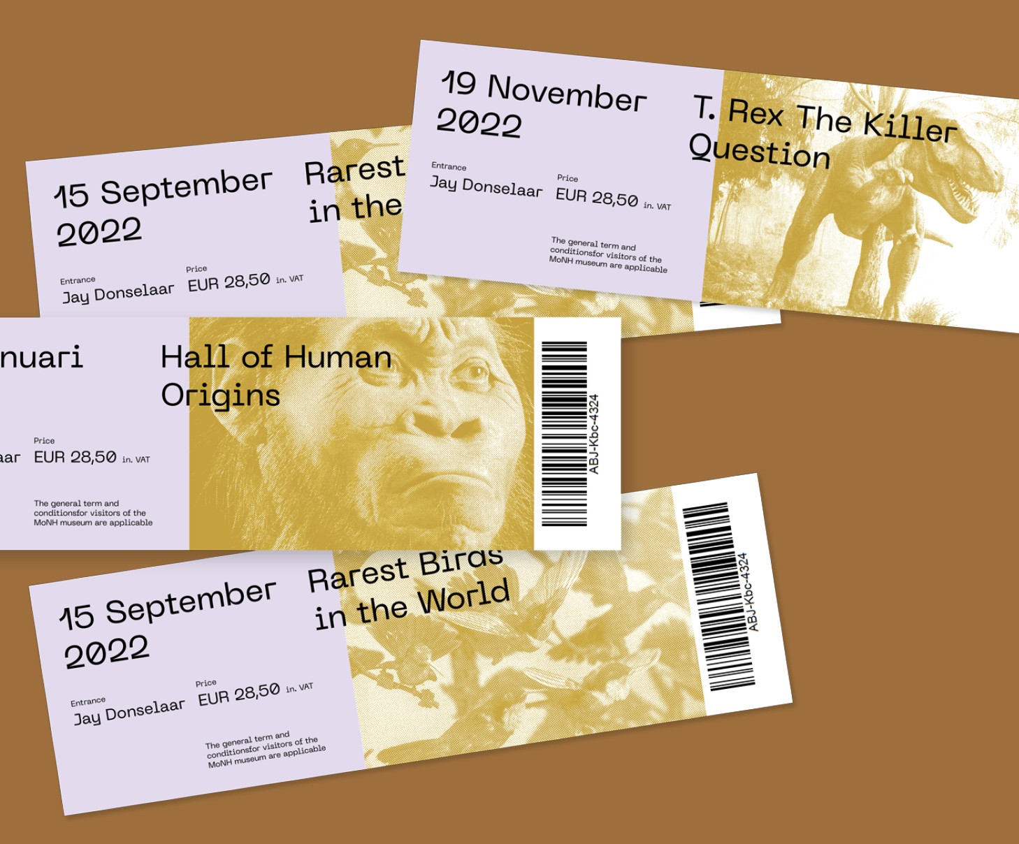 Ticket design MoNH by Typefool