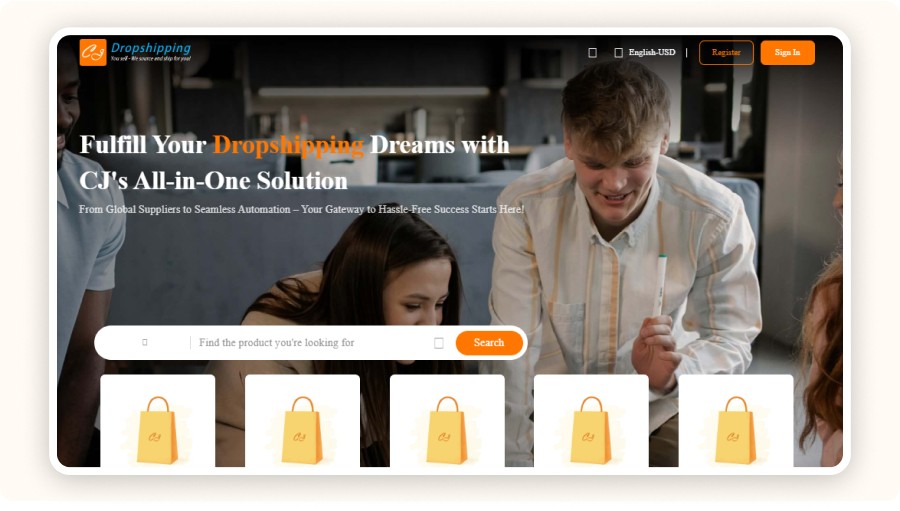 page d’accueil de CJDropshipping