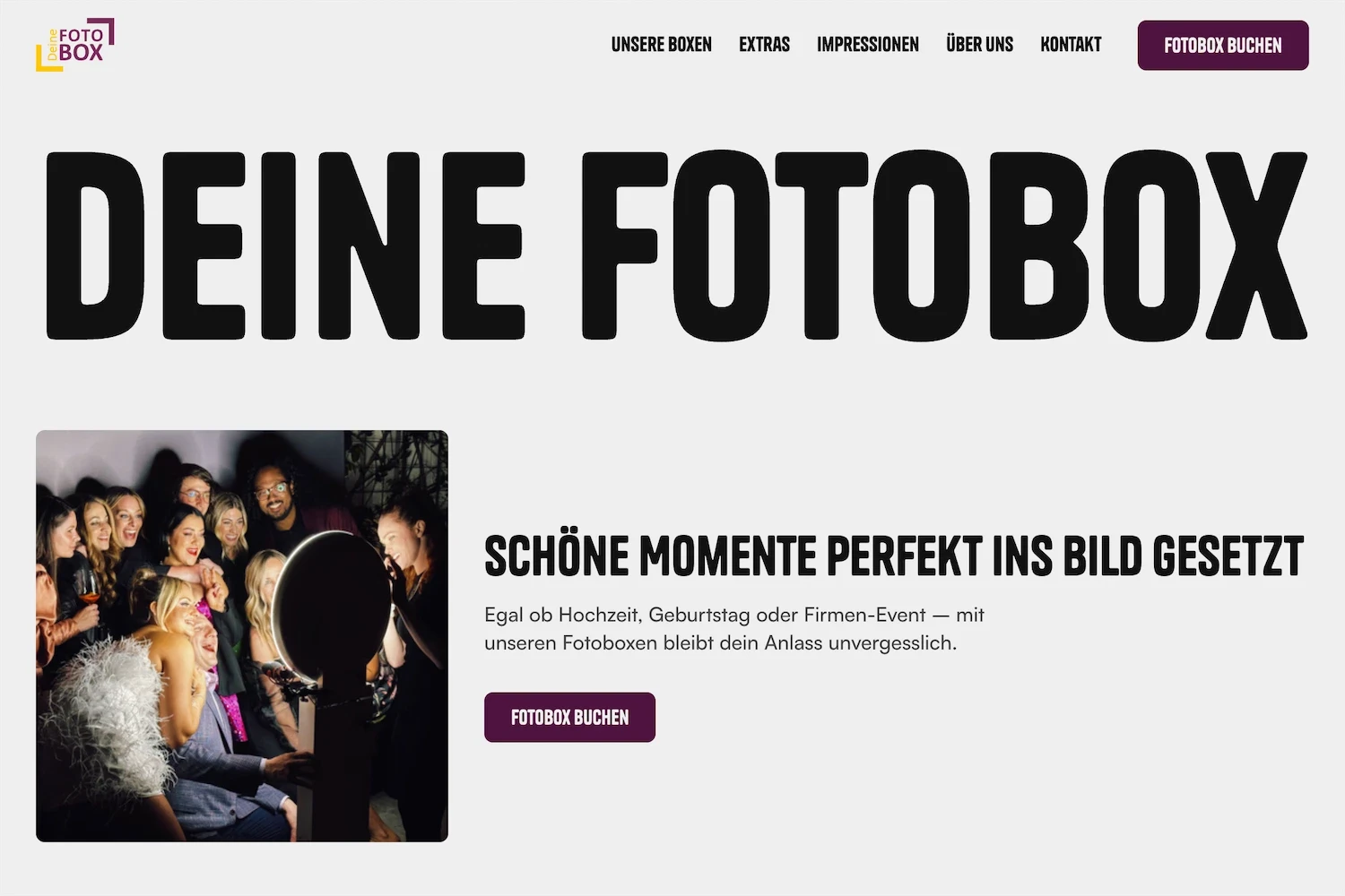 Homepage Website-Projekt Deine Fotobox