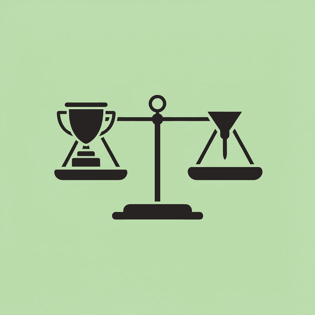 Balance scale comparing popular scholarships with many applicants on one side versus niche scholarships with fewer applicants on the other